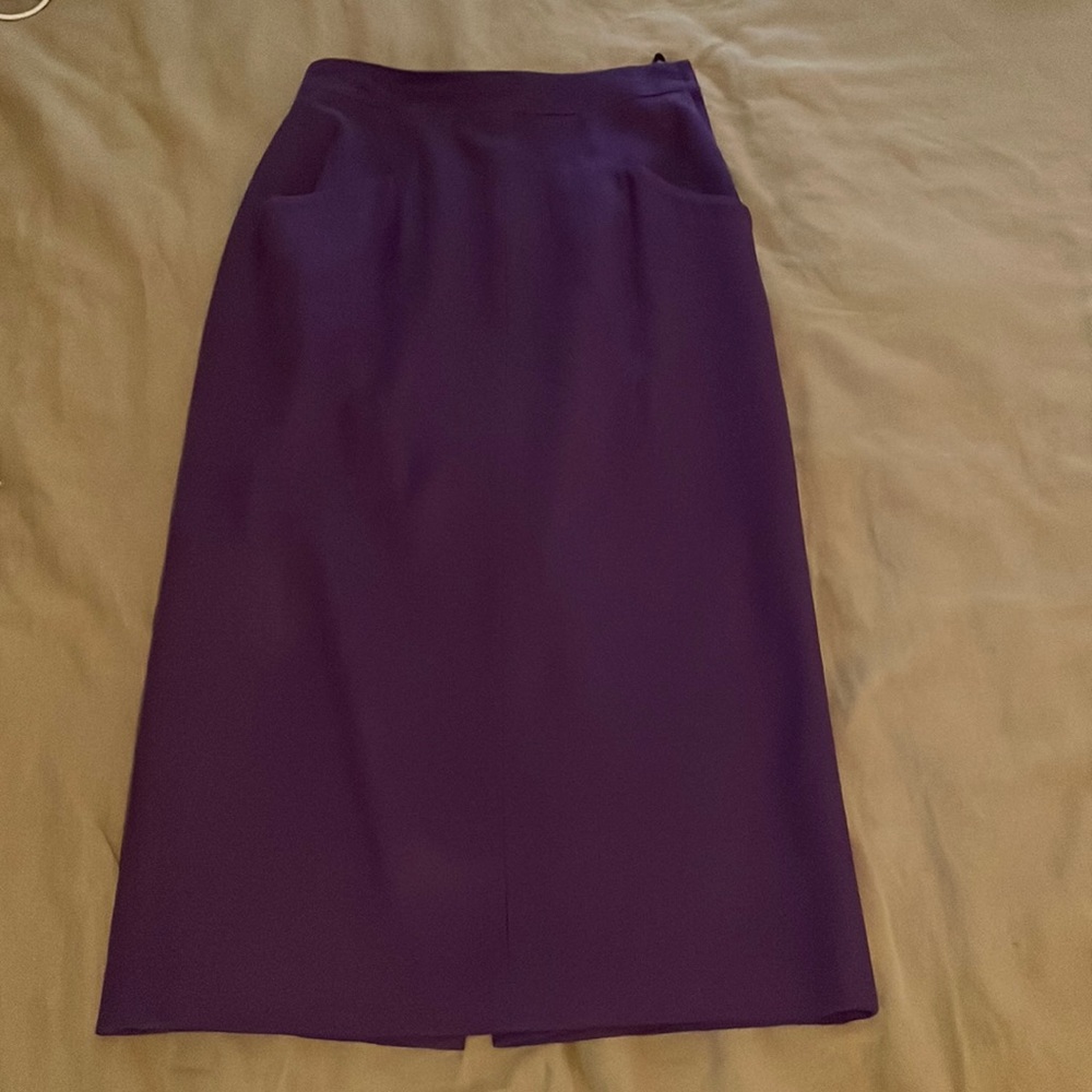 Vintage Purple Wool Pencil Skirt